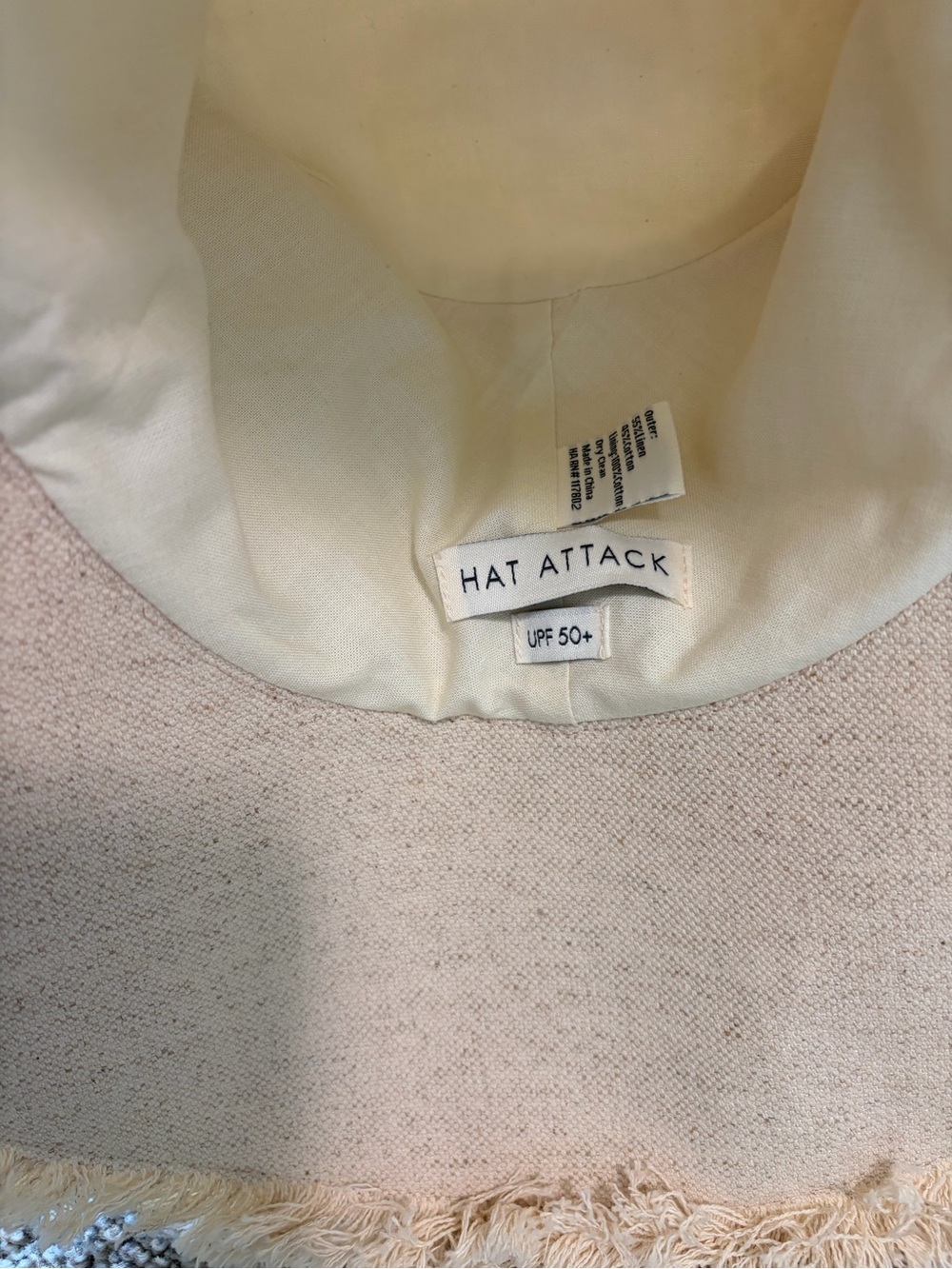 Hat Attack Natural Linen Cotton Blend Fringe Sun Hat